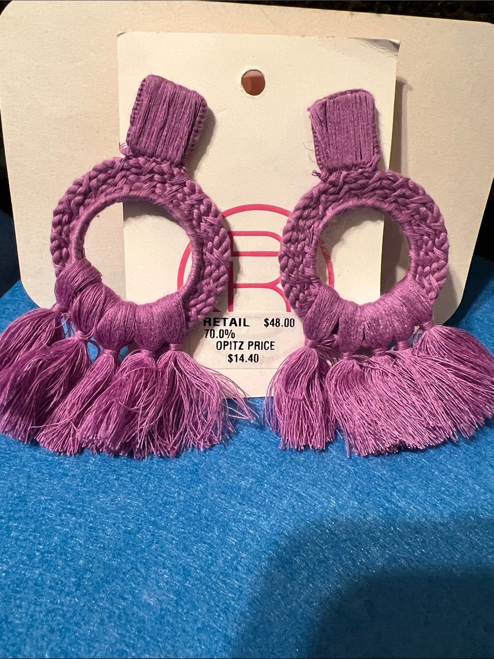 Brixton Lavender Tassel Hoop Earrings